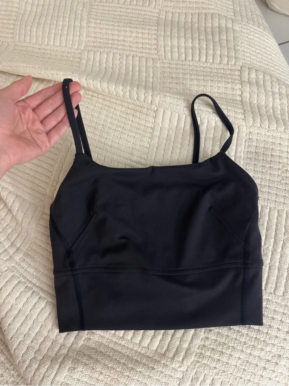 lululemon athletica Black Strappy Cropped Sports Bra Size 2